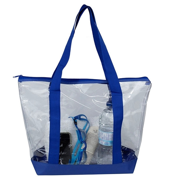 19" x 13 1/2" x 6"- BONDI Jumbo Clear Zippered Tote Bag