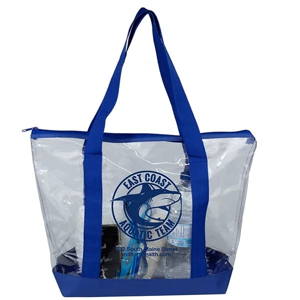 19" x 13 1/2" x 6"- BONDI Jumbo Clear Zippered Tote Bag