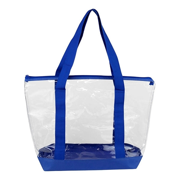 19" x 13 1/2" x 6"- BONDI Jumbo Clear Zippered Tote Bag