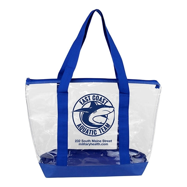 Gusset - "BONDI" Jumbo Clear Zippered Tote Bag