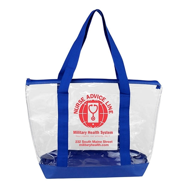 19" x 13 1/2" x 6"- BONDI Jumbo Clear Zippered Tote Bag