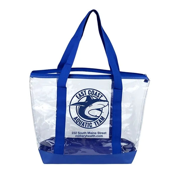 Gusset - "BONDI" Jumbo Clear Zippered Tote Bag