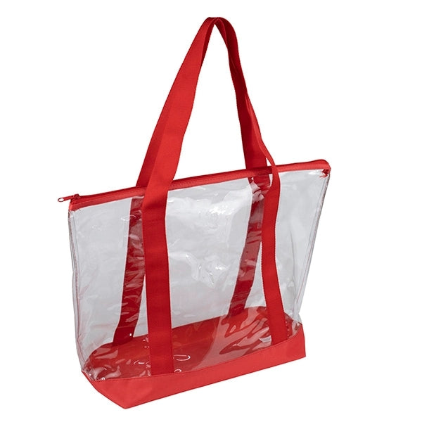 Gusset - "BONDI" Jumbo Clear Zippered Tote Bag