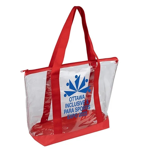 19" x 13 1/2" x 6"- BONDI Jumbo Clear Zippered Tote Bag