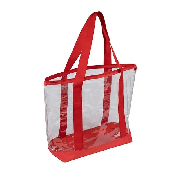 19" x 13 1/2" x 6"- BONDI Jumbo Clear Zippered Tote Bag