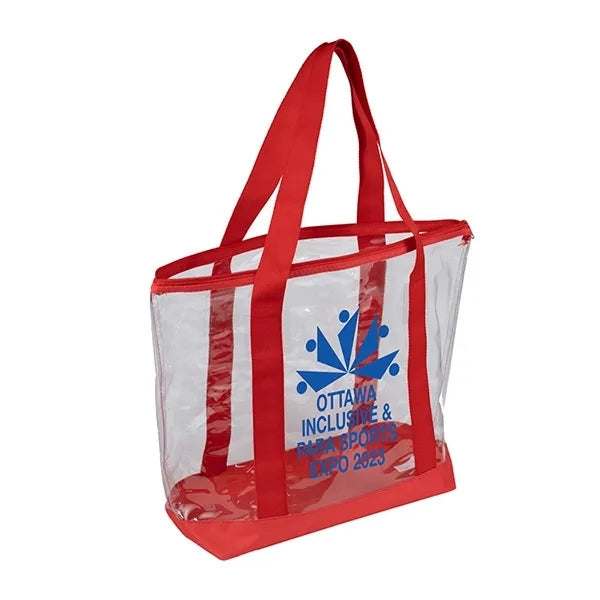 Gusset - "BONDI" Jumbo Clear Zippered Tote Bag