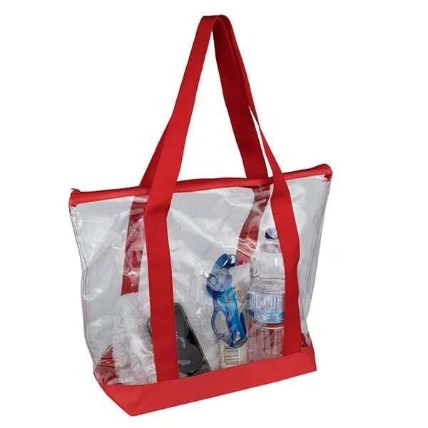Gusset - "BONDI" Jumbo Clear Zippered Tote Bag