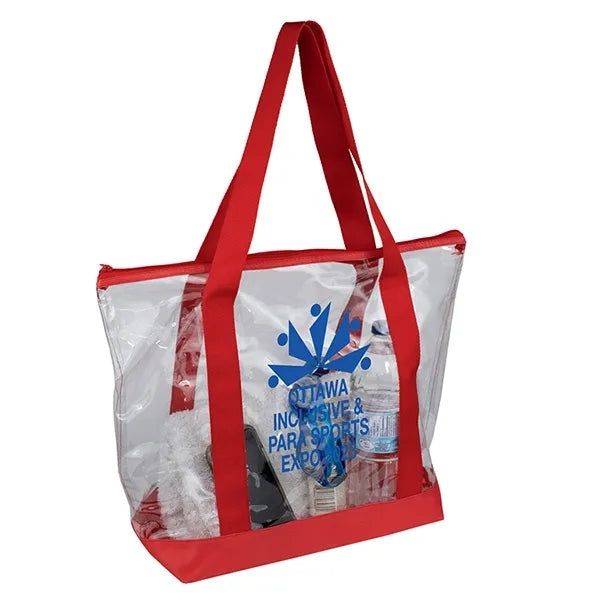 19" x 13 1/2" x 6"- BONDI Jumbo Clear Zippered Tote Bag