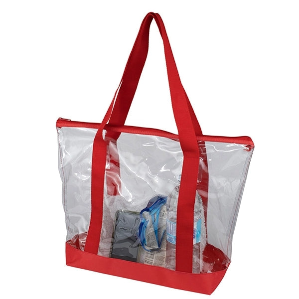 19" x 13 1/2" x 6"- BONDI Jumbo Clear Zippered Tote Bag