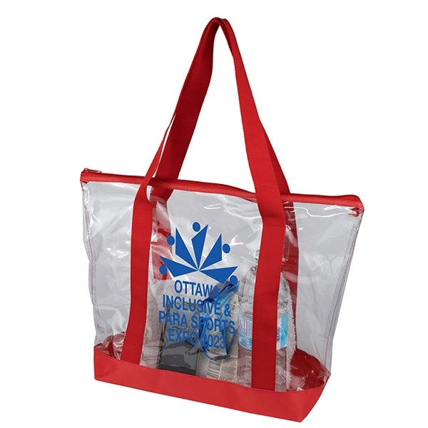 19" x 13 1/2" x 6"- BONDI Jumbo Clear Zippered Tote Bag