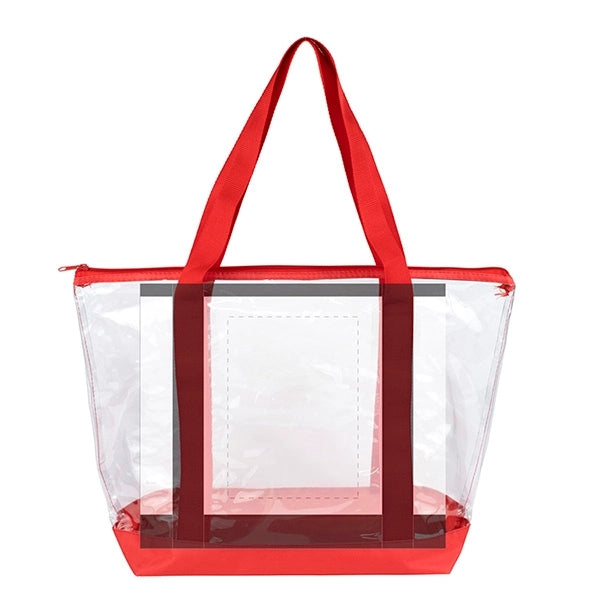 Gusset - "BONDI" Jumbo Clear Zippered Tote Bag