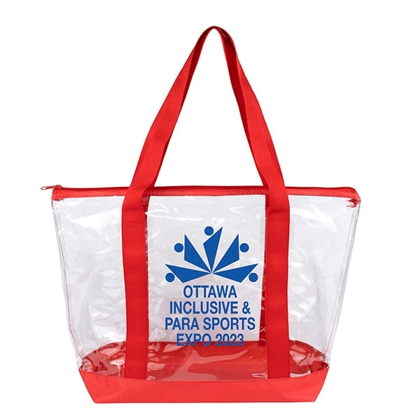 Gusset - "BONDI" Jumbo Clear Zippered Tote Bag