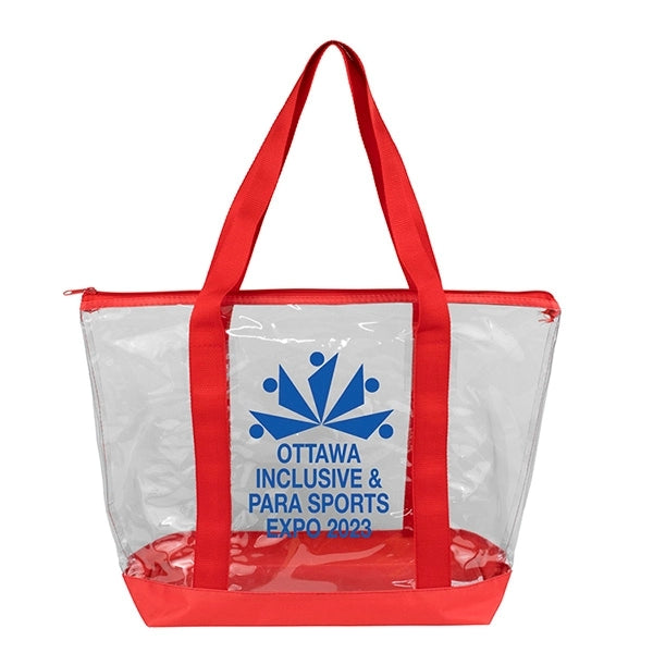 Gusset - "BONDI" Jumbo Clear Zippered Tote Bag