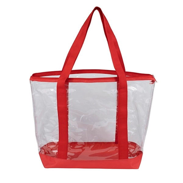 Gusset - "BONDI" Jumbo Clear Zippered Tote Bag