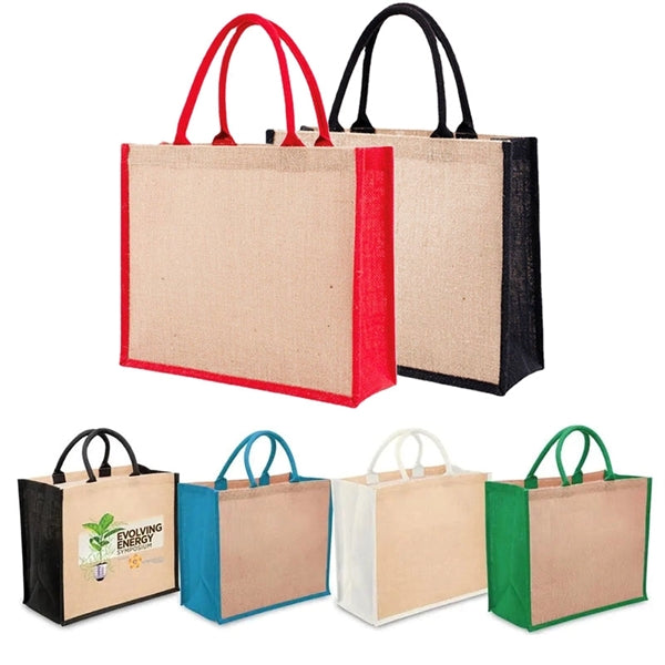 Jute/Burlap Tote Bags With Handles