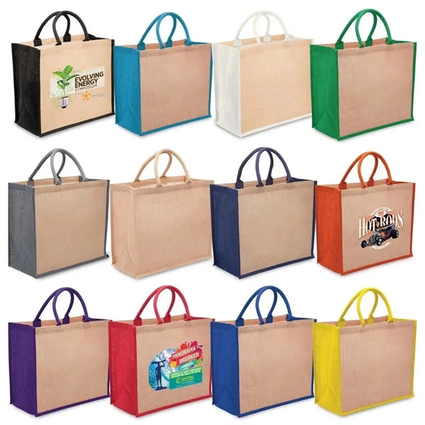 Jute/Burlap Tote Bags With Handles