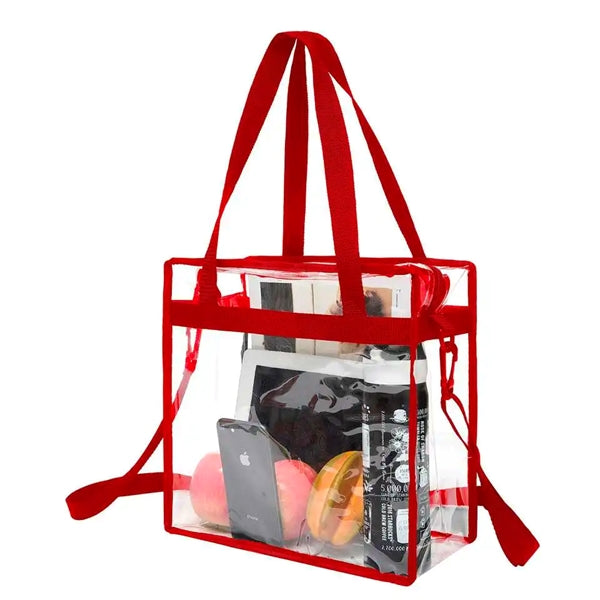 Clear PVC Tote Bag with Zipper & Adjustable Strap