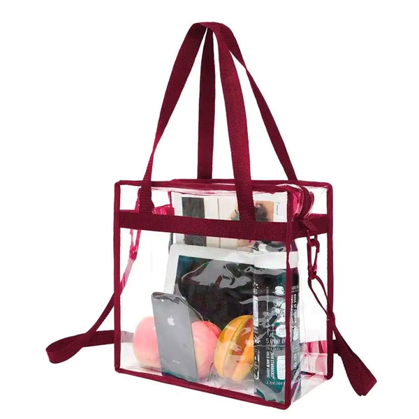 Clear PVC Tote Bag with Zipper & Adjustable Strap