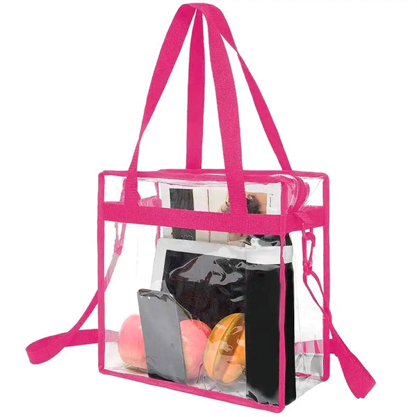 Clear PVC Tote Bag with Zipper & Adjustable Strap