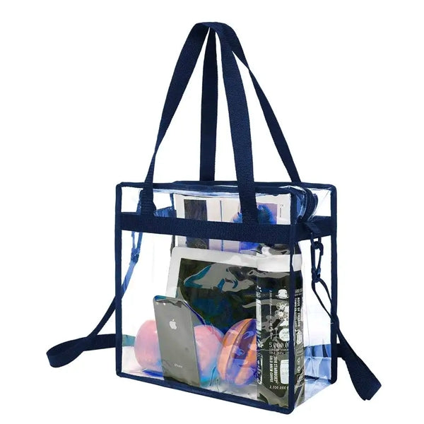 Clear PVC Tote Bag with Zipper & Adjustable Strap