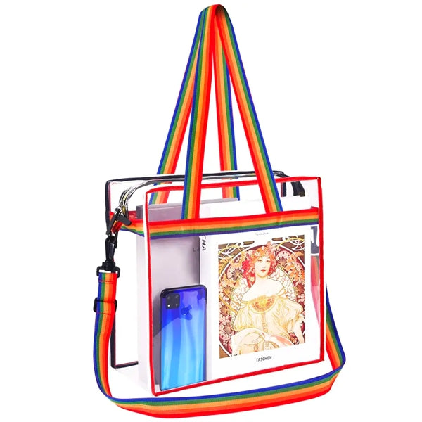 Clear PVC Tote Bag with Zipper & Adjustable Strap