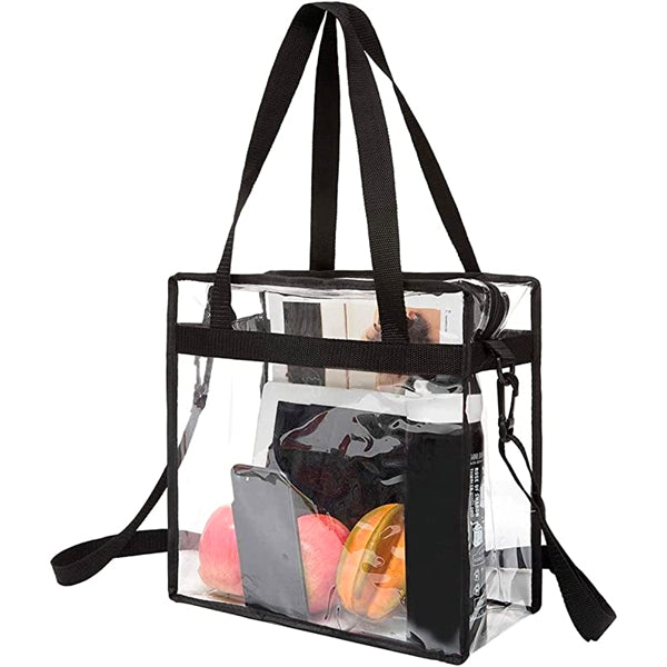 Clear PVC Tote Bag with Zipper & Adjustable Strap