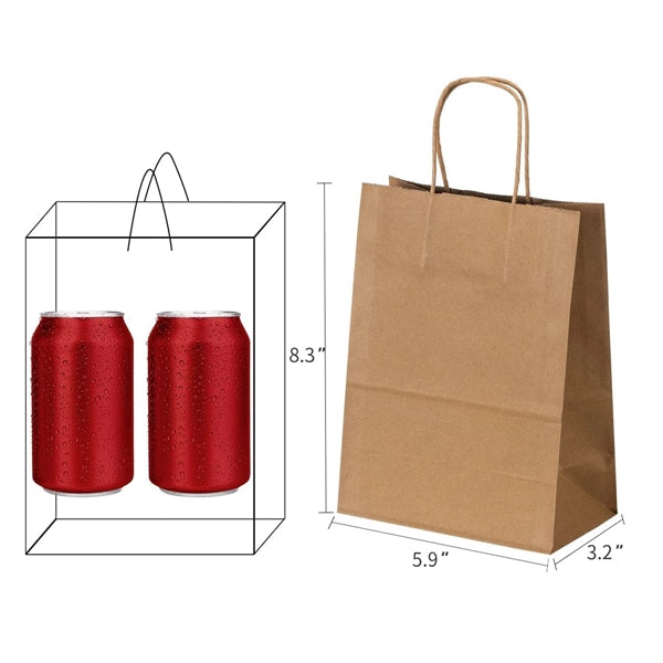 Small Brown Kraft Paper Gift Bag with Handles Bulk