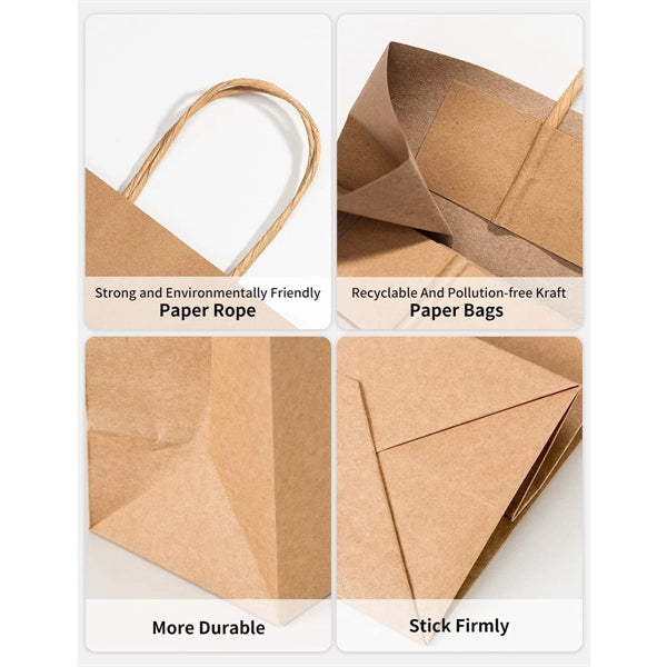 Small Brown Kraft Paper Gift Bag with Handles Bulk