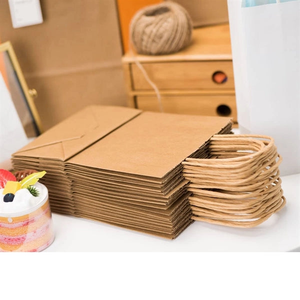Small Brown Kraft Paper Gift Bag with Handles Bulk