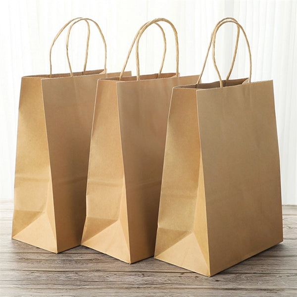 Small Brown Kraft Paper Gift Bag with Handles Bulk