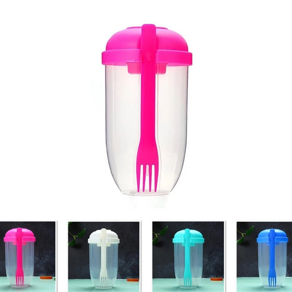Lunch Bento Salad Cup Container with Sauce Case and Fork