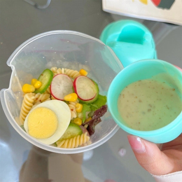 Lunch Bento Salad Cup Container with Sauce Case and Fork