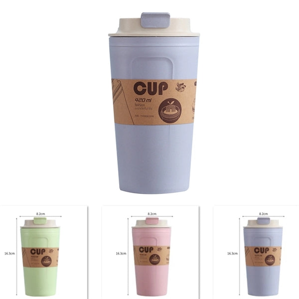 14 oz Bamboo Fiber Water Cup Portable Travel Coffee Mug