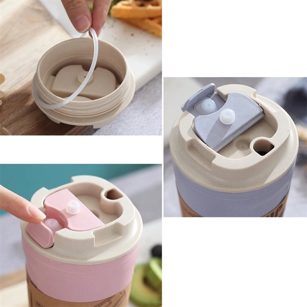 14 oz Bamboo Fiber Water Cup Portable Travel Coffee Mug