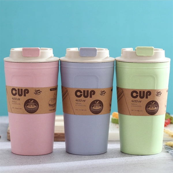 14 oz Bamboo Fiber Water Cup Portable Travel Coffee Mug