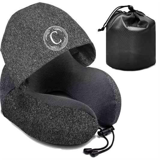 Memory Foam Travel Pillow With Hood
