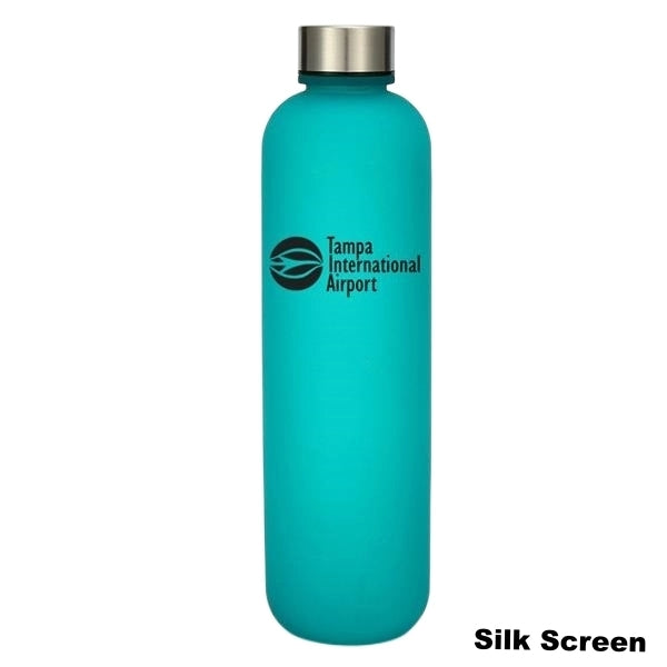 32 oz Frosted Tritan Sports Water Bottle with Time Marker