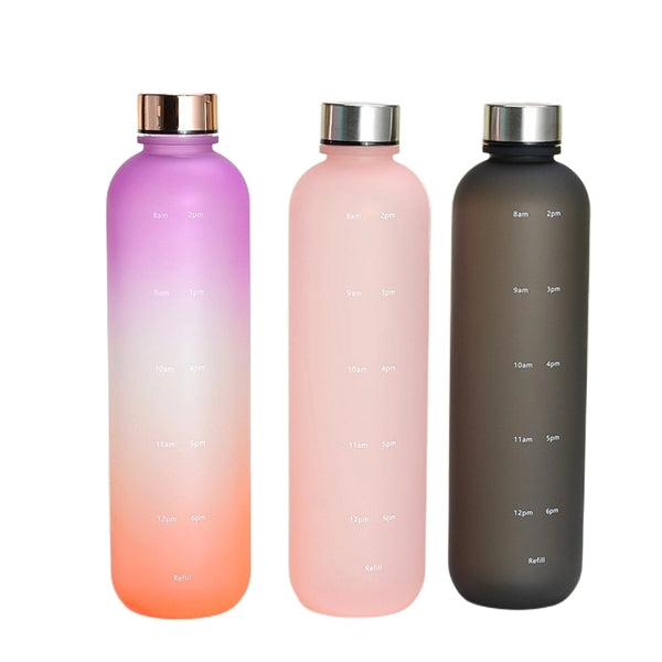 32 oz Frosted Tritan Sports Water Bottle with Time Marker