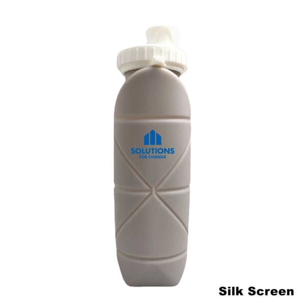 20 oz Silicone Foldable Leakproof Travel Water Bottle