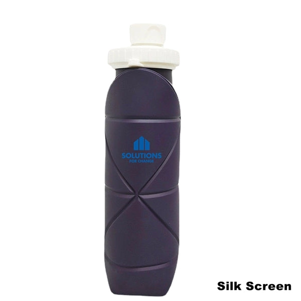 20 oz Silicone Foldable Leakproof Travel Water Bottle
