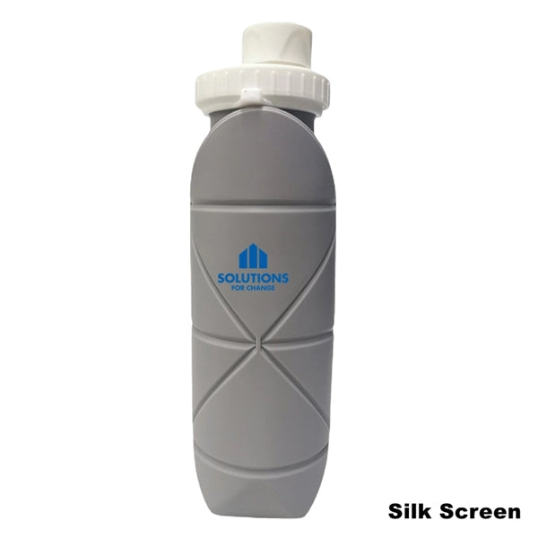 20 oz Silicone Foldable Leakproof Travel Water Bottle