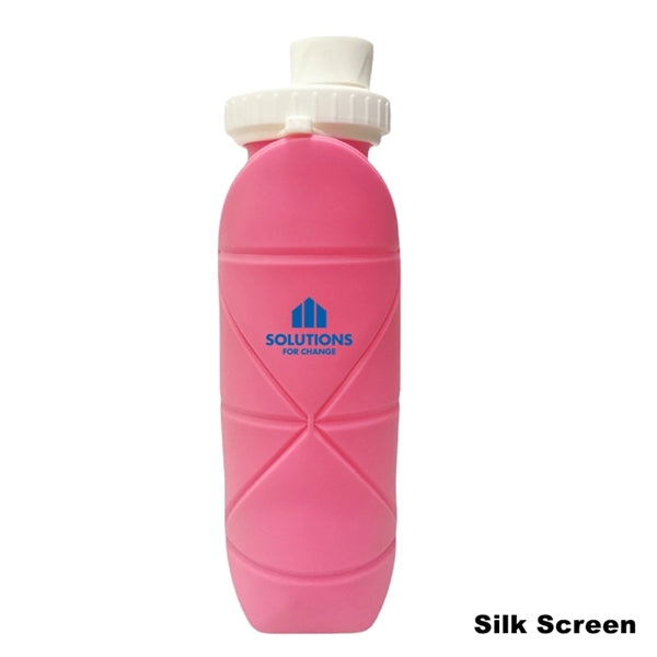 20 oz Silicone Foldable Leakproof Travel Water Bottle