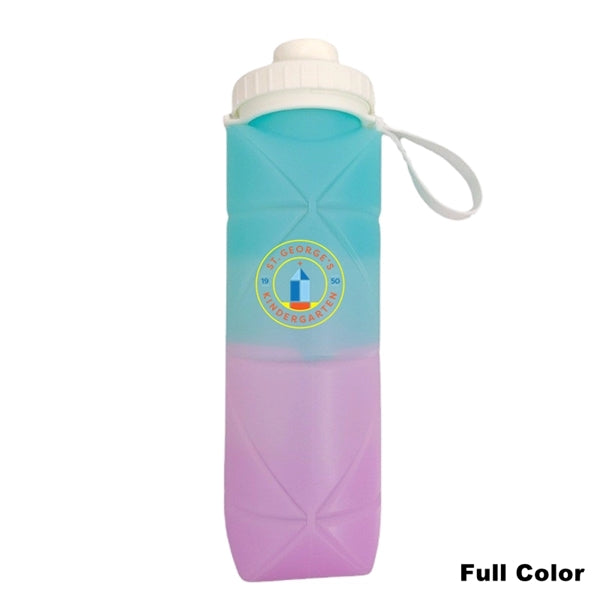 20 oz Silicone Foldable Leakproof Travel Water Bottle