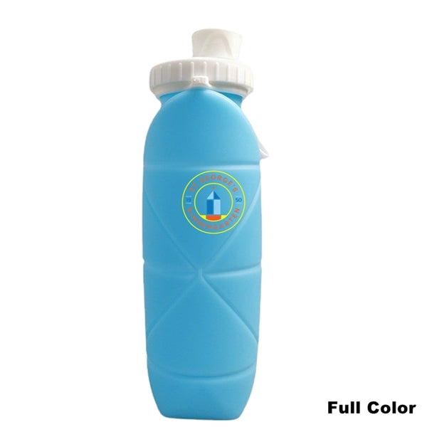 20 oz Silicone Foldable Leakproof Travel Water Bottle