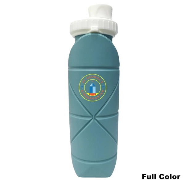 20 oz Silicone Foldable Leakproof Travel Water Bottle