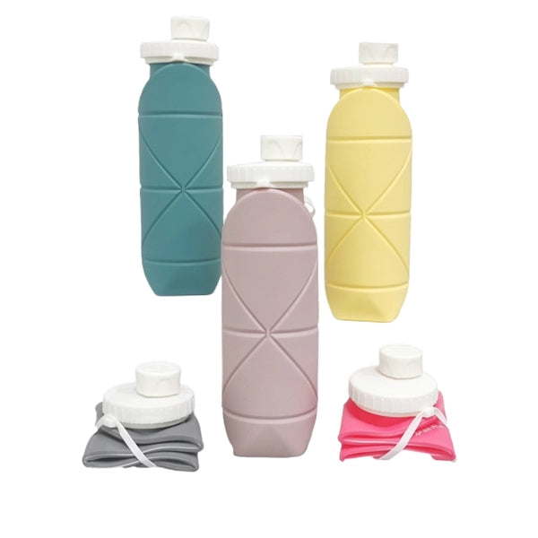 20 oz Silicone Foldable Leakproof Travel Water Bottle