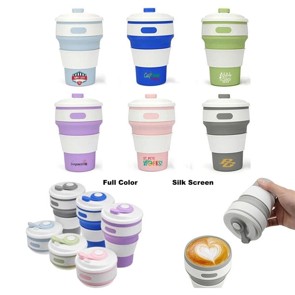 12 oz Collapsible BPA Free Silicone Coffee Cup Silica Mug