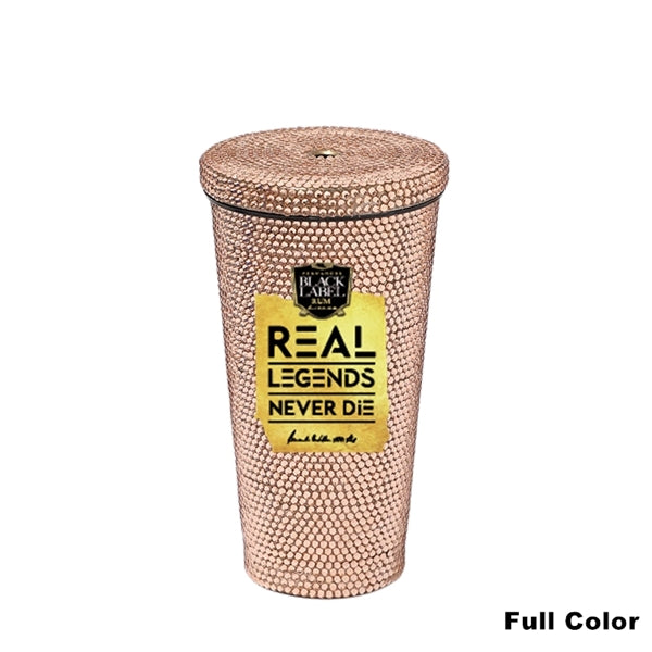 16.9 oz Studded Stainless Steel Tumbler With Lid and Straw