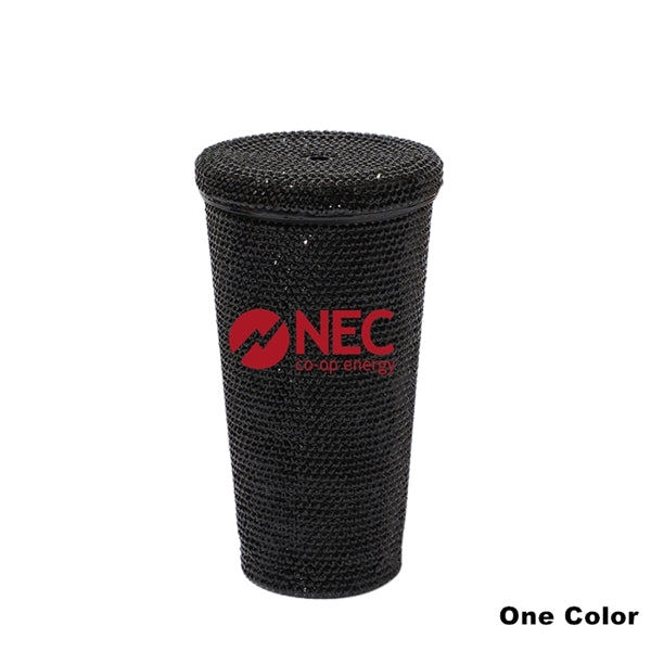 16.9 oz Studded Stainless Steel Tumbler With Lid and Straw