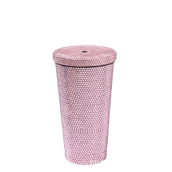 16.9 oz Studded Stainless Steel Tumbler With Lid and Straw